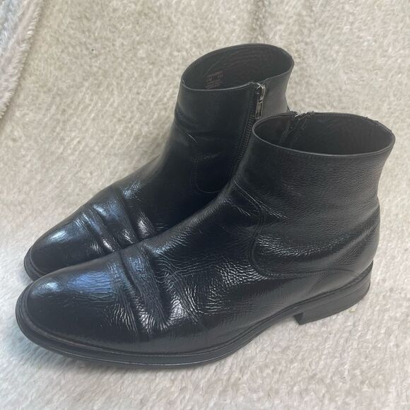 Flag LTD Men\'s Leather black Dress Ankle Boots Side zipper . Leather lining SZ12 main image 6